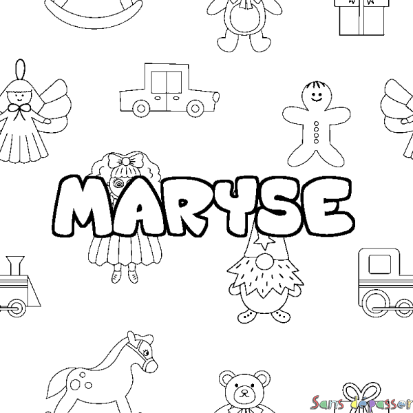 Coloriage prénom MARYSE - d&eacute;cor Jouets