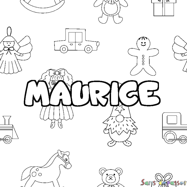 Coloriage prénom MAURICE - d&eacute;cor Jouets