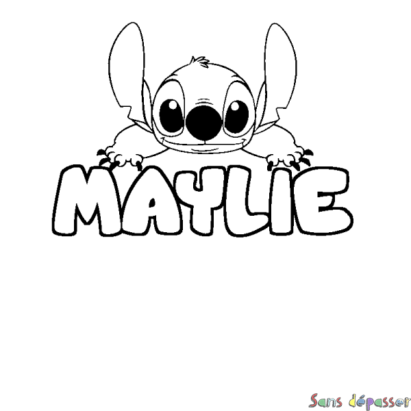 Coloriage prénom MAYLIE - d&eacute;cor Stitch
