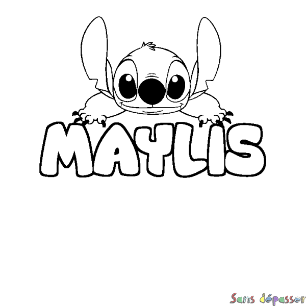 Coloriage prénom MAYLIS - d&eacute;cor Stitch