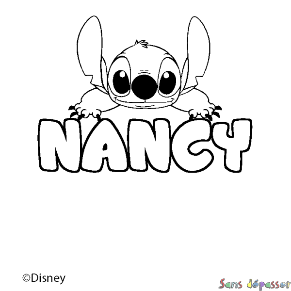 Coloriage pr&eacute;nom NANCY - d&eacute;cor Stitch