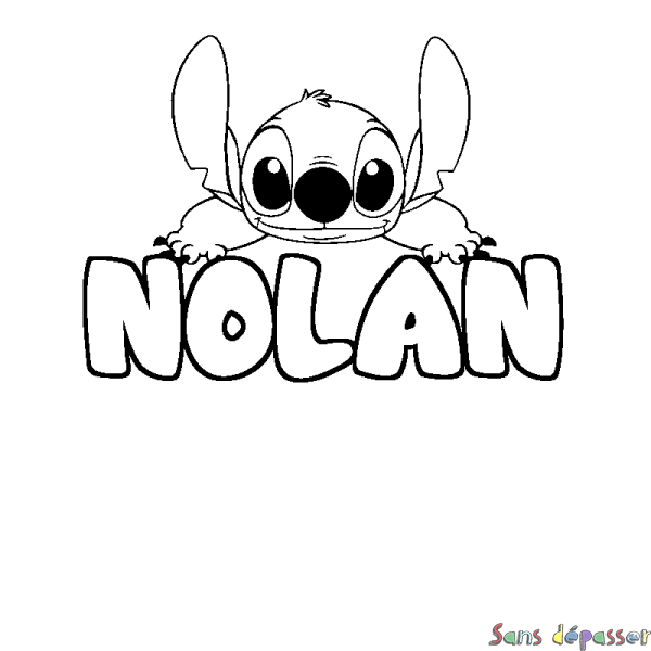 Coloriage prénom NOLAN - d&eacute;cor Stitch