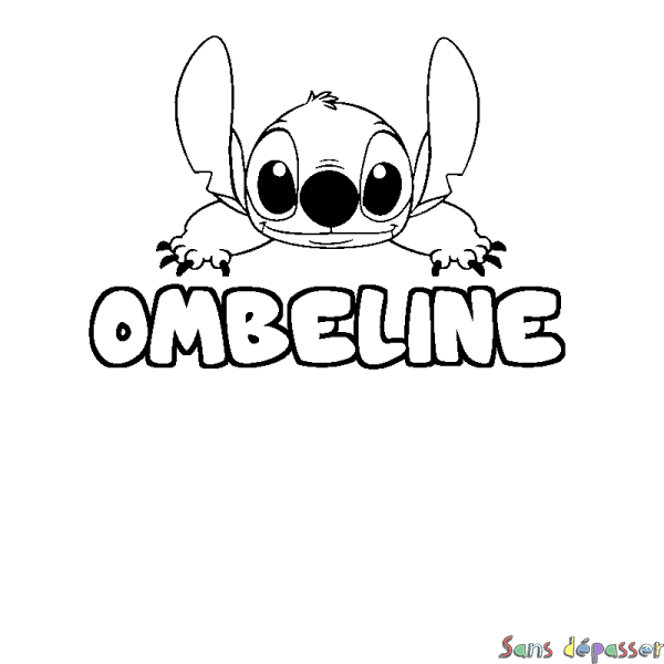 Coloriage prénom OMBELINE - d&eacute;cor Stitch