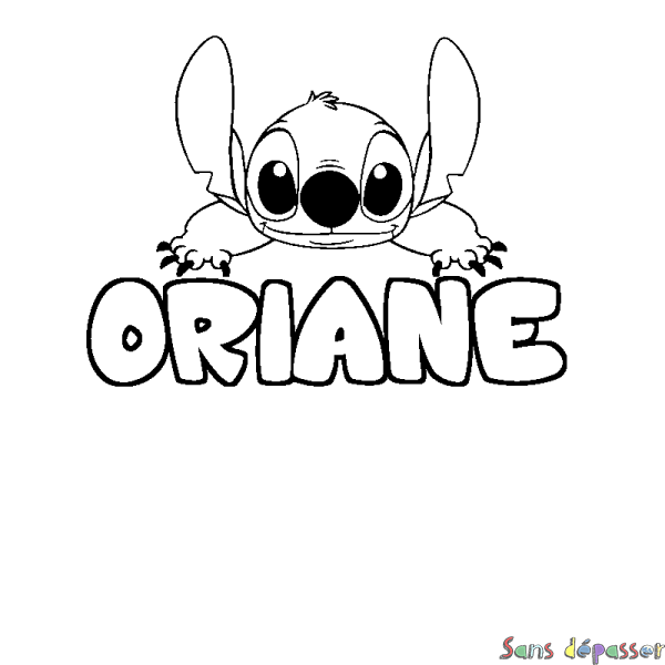 Coloriage prénom ORIANE - d&eacute;cor Stitch