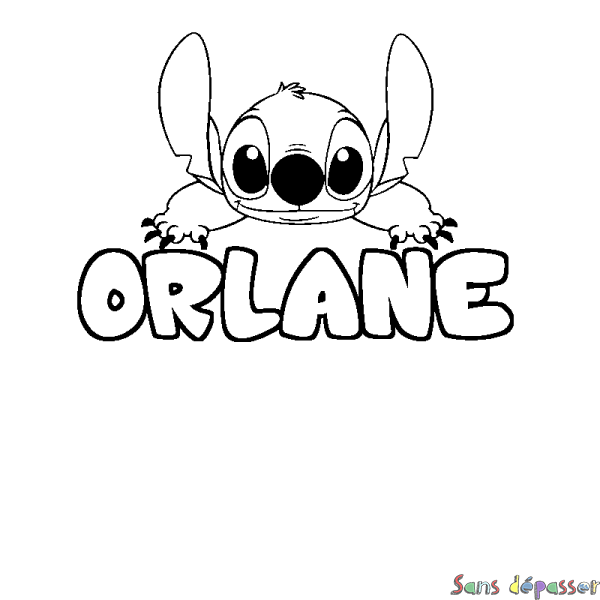 Coloriage prénom ORLANE - d&eacute;cor Stitch
