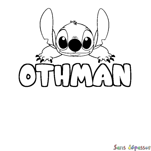 Coloriage prénom OTHMAN - d&eacute;cor Stitch