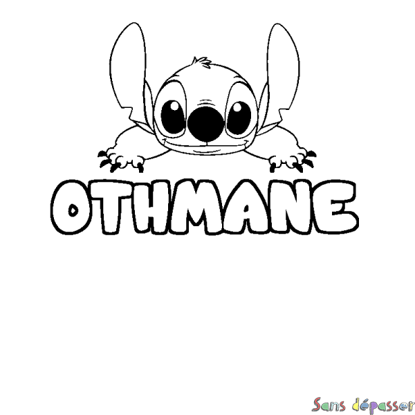 Coloriage prénom OTHMANE - d&eacute;cor Stitch