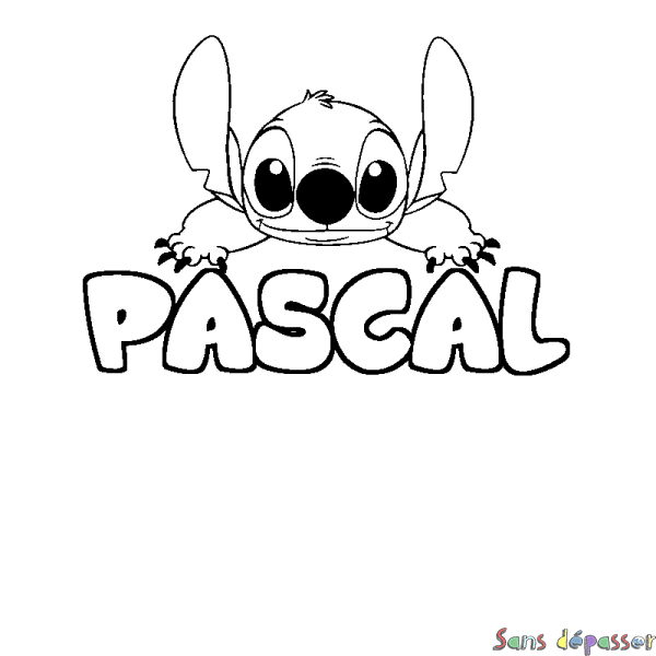 Coloriage prénom PASCAL - d&eacute;cor Stitch