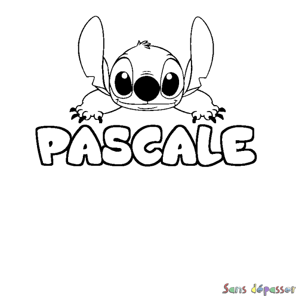 Coloriage prénom PASCALE - d&eacute;cor Stitch