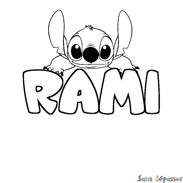Coloriage prénom RAMI - d&eacute;cor Stitch