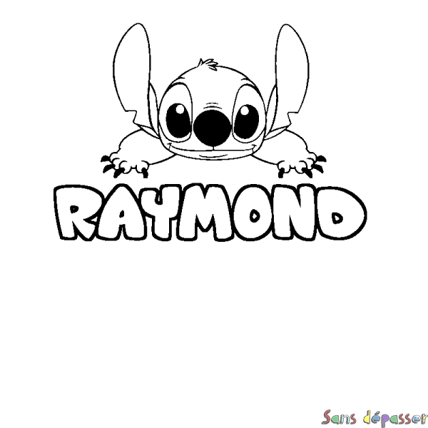 Coloriage prénom RAYMOND - d&eacute;cor Stitch