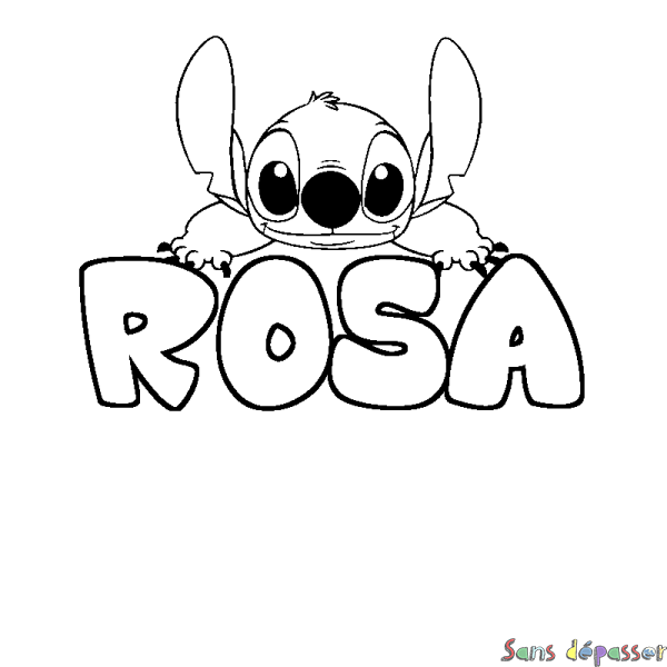 Coloriage prénom ROSA - d&eacute;cor Stitch