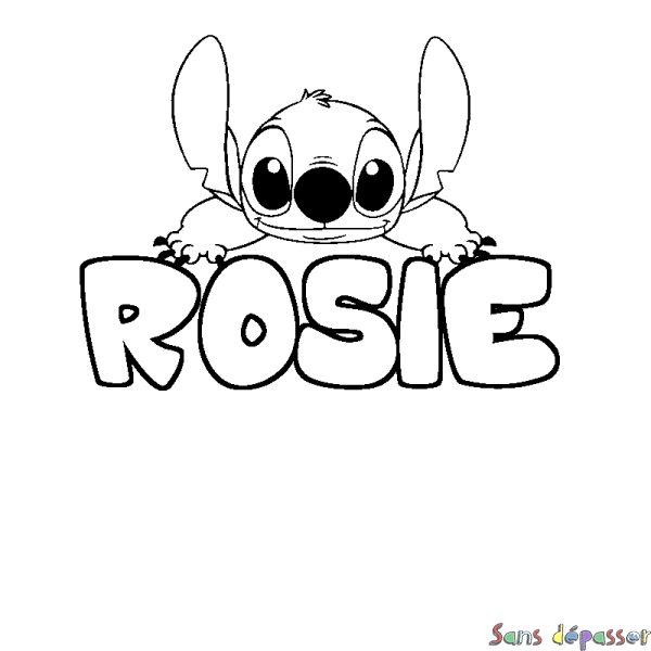 Coloriage prénom ROSIE - d&eacute;cor Stitch