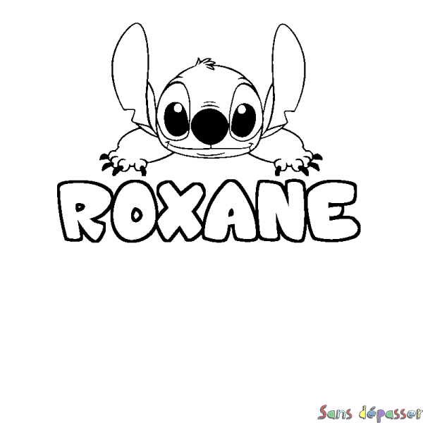 Coloriage prénom ROXANE - d&eacute;cor Stitch