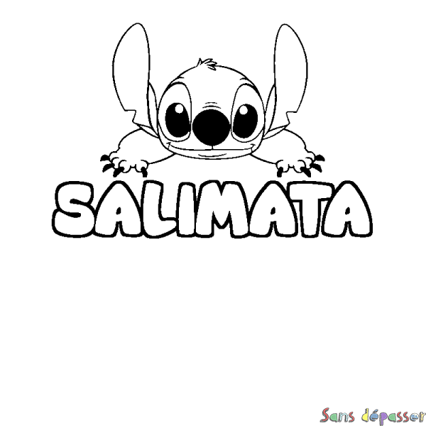 Coloriage prénom SALIMATA - d&eacute;cor Stitch
