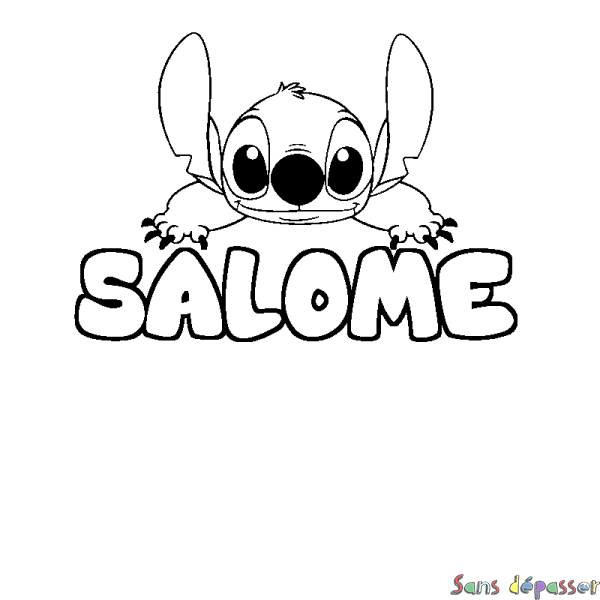 Coloriage prénom SALOME - d&eacute;cor Stitch