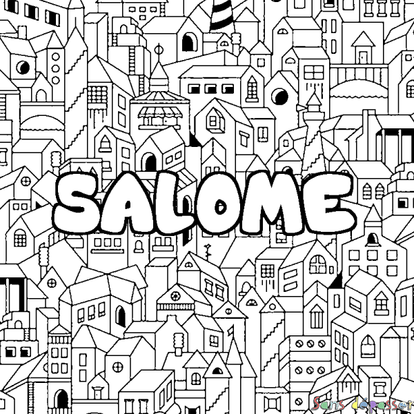 Coloriage prénom SALOME - d&eacute;cor Ville