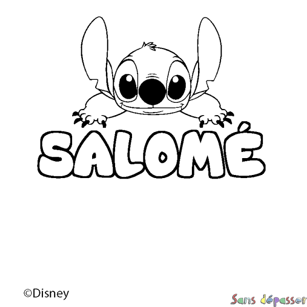 Coloriage pr&eacute;nom SALOM&Eacute; - d&eacute;cor Stitch