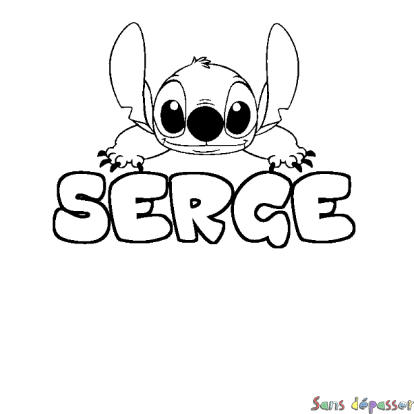 Coloriage prénom SERGE - d&eacute;cor Stitch