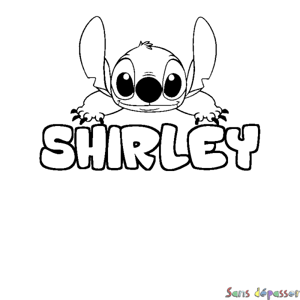 Coloriage prénom SHIRLEY - d&eacute;cor Stitch