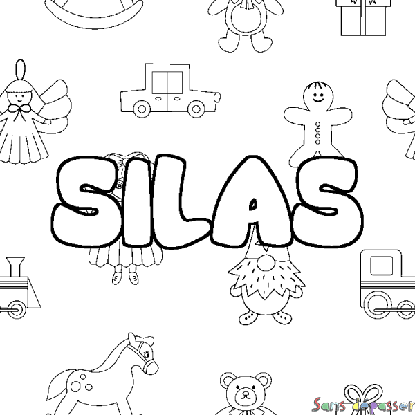 Coloriage prénom SILAS - d&eacute;cor Jouets