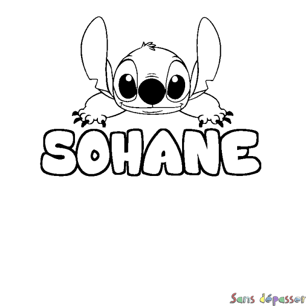 Coloriage prénom SOHANE - d&eacute;cor Stitch