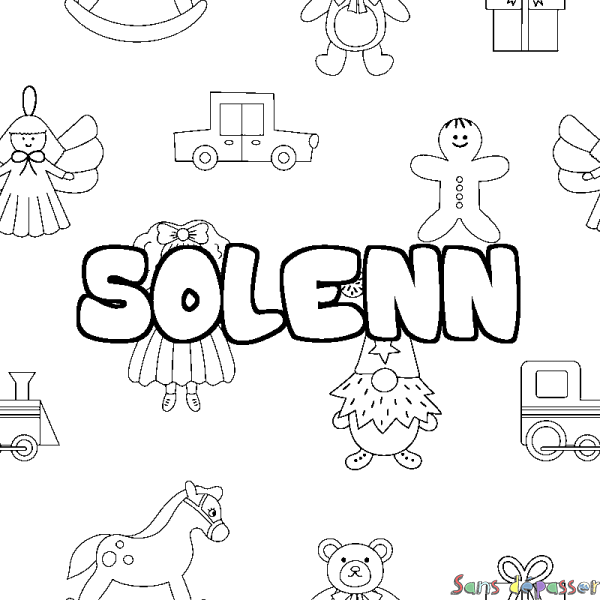 Coloriage prénom SOLENN - d&eacute;cor Jouets