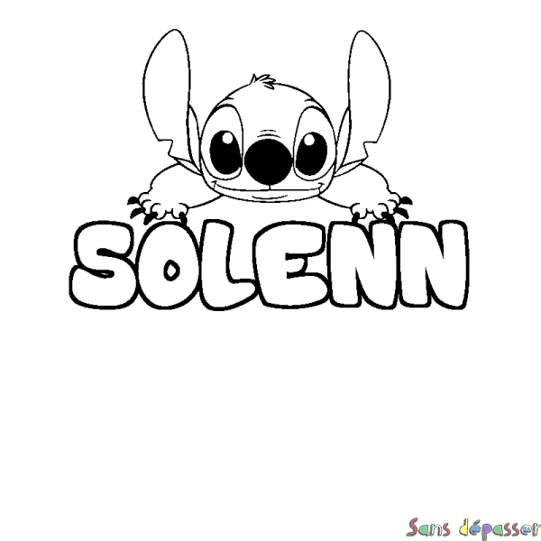 Coloriage prénom SOLENN - d&eacute;cor Stitch