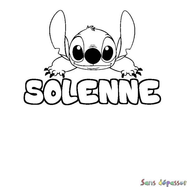 Coloriage prénom SOLENNE - d&eacute;cor Stitch