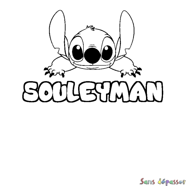 Coloriage prénom SOULEYMAN - d&eacute;cor Stitch