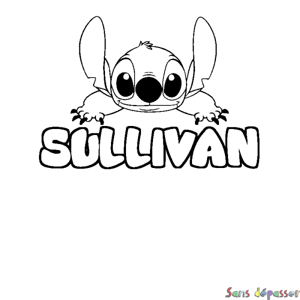 Coloriage prénom SULLIVAN - d&eacute;cor Stitch