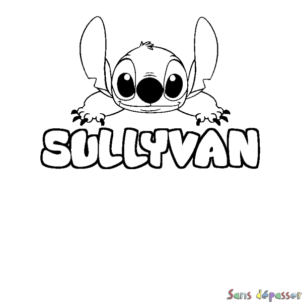 Coloriage prénom SULLYVAN - d&eacute;cor Stitch