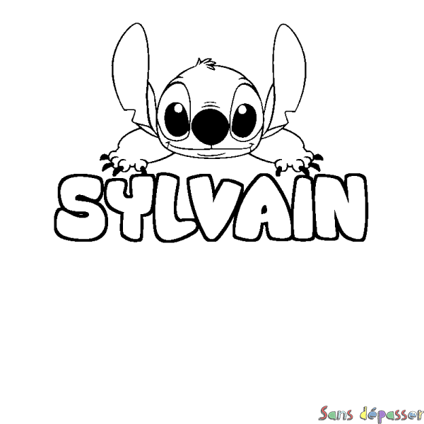 Coloriage prénom SYLVAIN - d&eacute;cor Stitch