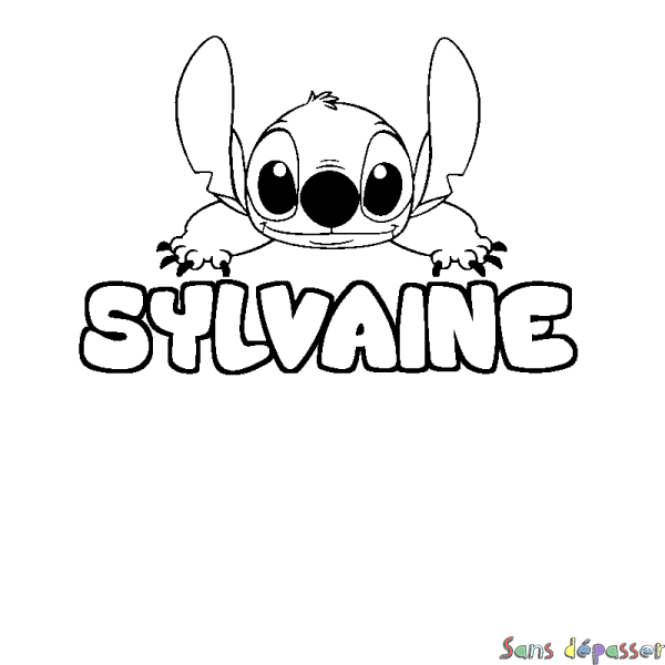 Coloriage prénom SYLVAINE - d&eacute;cor Stitch