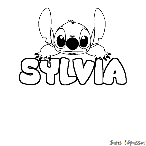 Coloriage prénom SYLVIA - d&eacute;cor Stitch