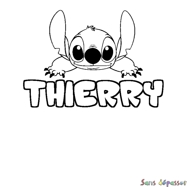 Coloriage prénom THIERRY - d&eacute;cor Stitch