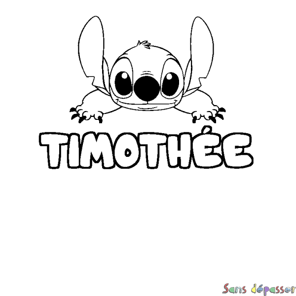 Coloriage prénom TIMOTH&Eacute;E - d&eacute;cor Stitch