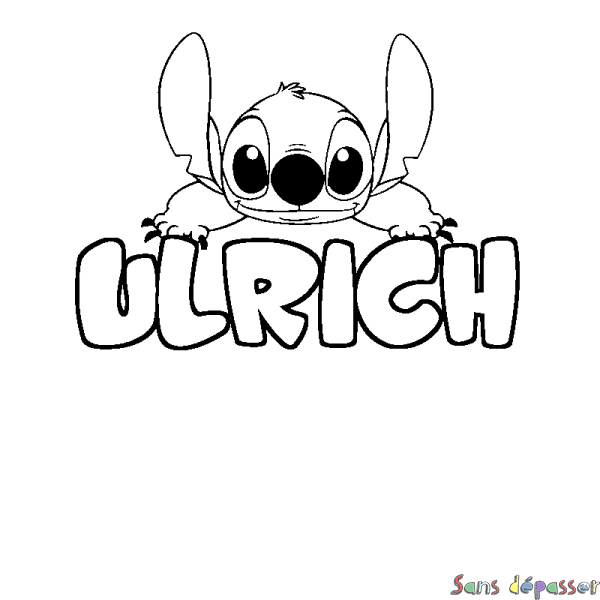 Coloriage prénom ULRICH - d&eacute;cor Stitch