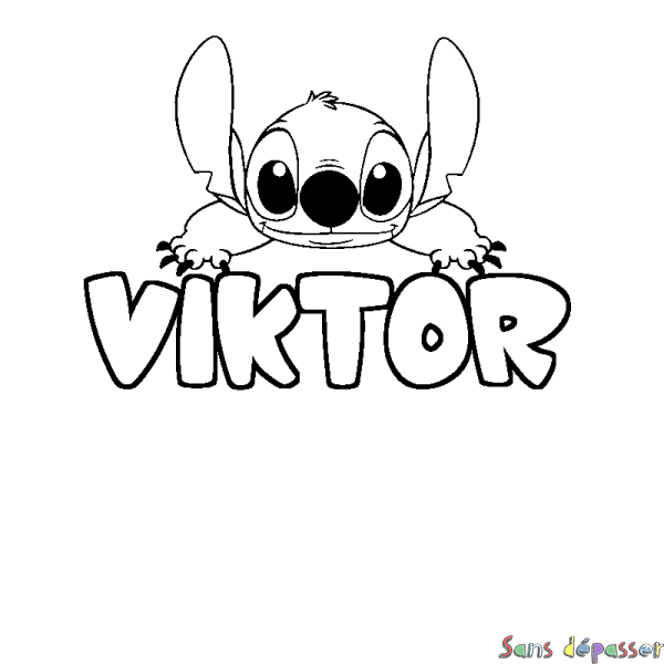 Coloriage prénom VIKTOR - d&eacute;cor Stitch
