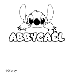 Coloriage pr&eacute;nom ABBYGA&Euml;L - d&eacute;cor Stitch