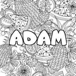 Coloriage ADAM - d&eacute;cor Mandala fruits