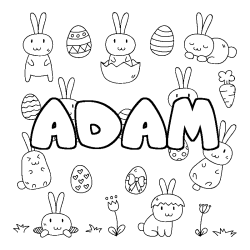 Coloriage ADAM - d&eacute;cor Paques