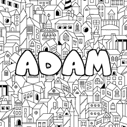 Coloriage ADAM - d&eacute;cor Ville