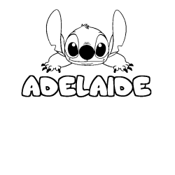 Coloriage prénom ADELAIDE - décor Stitch