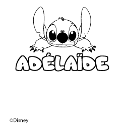 Coloriage pr&eacute;nom AD&Eacute;LA&Iuml;DE - d&eacute;cor Stitch