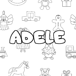 Coloriage ADELE - d&eacute;cor Jouets