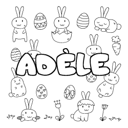 Coloriage AD&Egrave;LE - d&eacute;cor Paques
