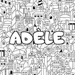 Coloriage AD&Egrave;LE - d&eacute;cor Ville