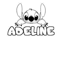 Coloriage prénom ADELINE - décor Stitch