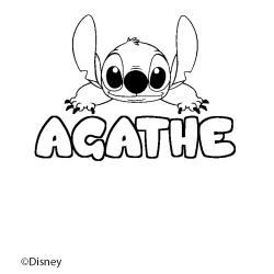 Coloriage AGATHE - d&eacute;cor Stitch